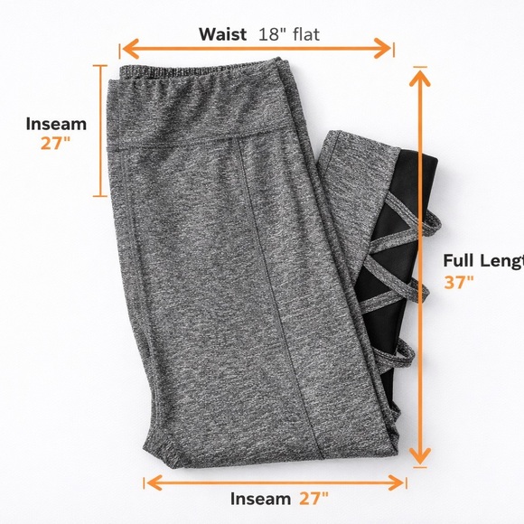 Take A Walk Gray Athletic Leggings XL Side Mesh Cutout Stretch Yoga Pants - Picture 8 of 8